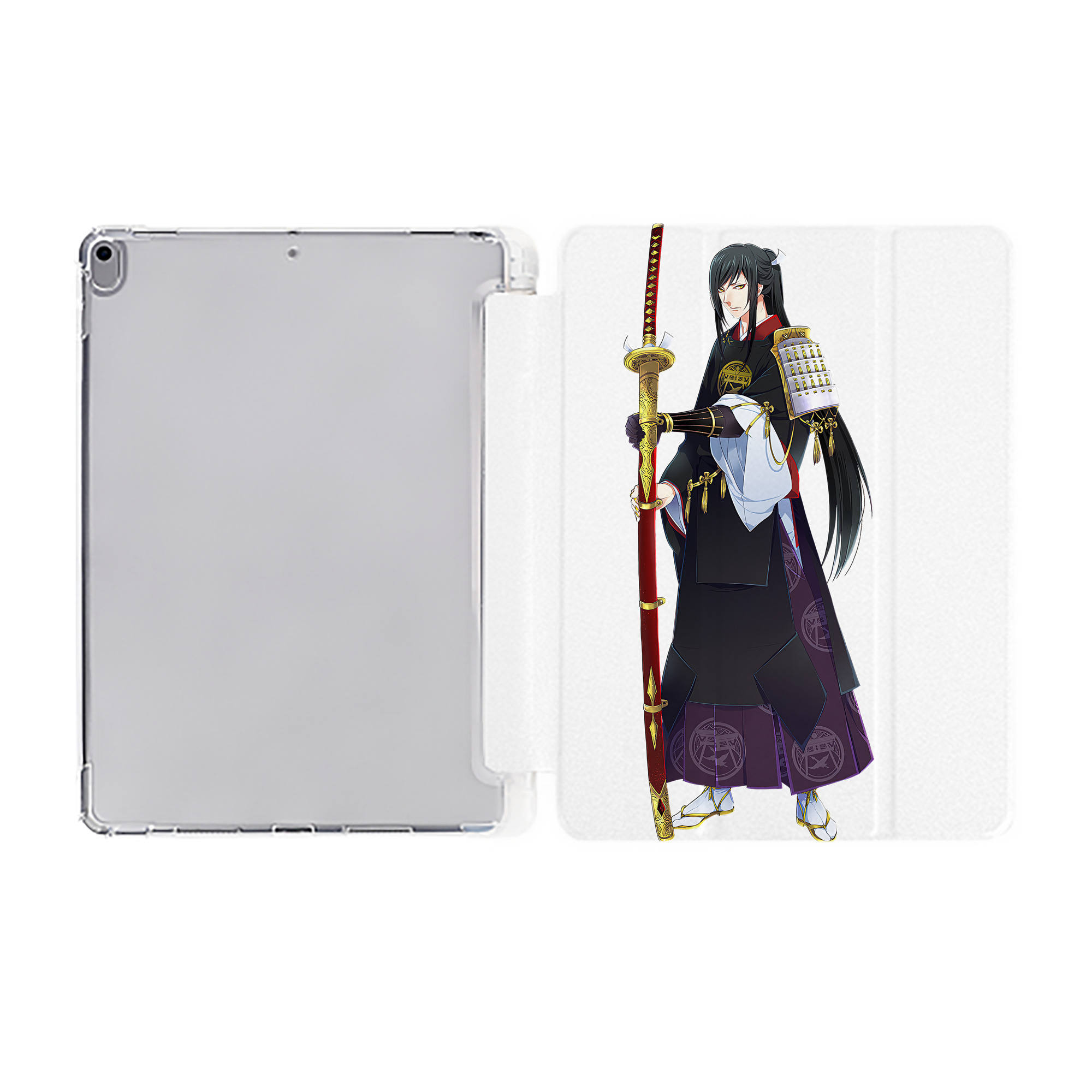 （画像用） 刀剣乱舞 Touken Ranbu IPad ケース ペン収納付き 三つ折りスタンド PUレザー×シリコン 対応機種9.5/10.5/10.9インチ